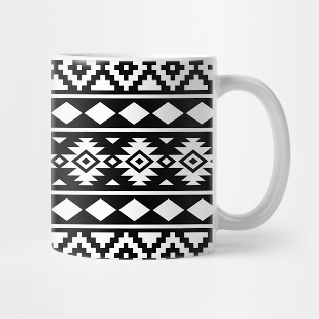 Aztec Essence Pattern White on Black by NataliePaskell
